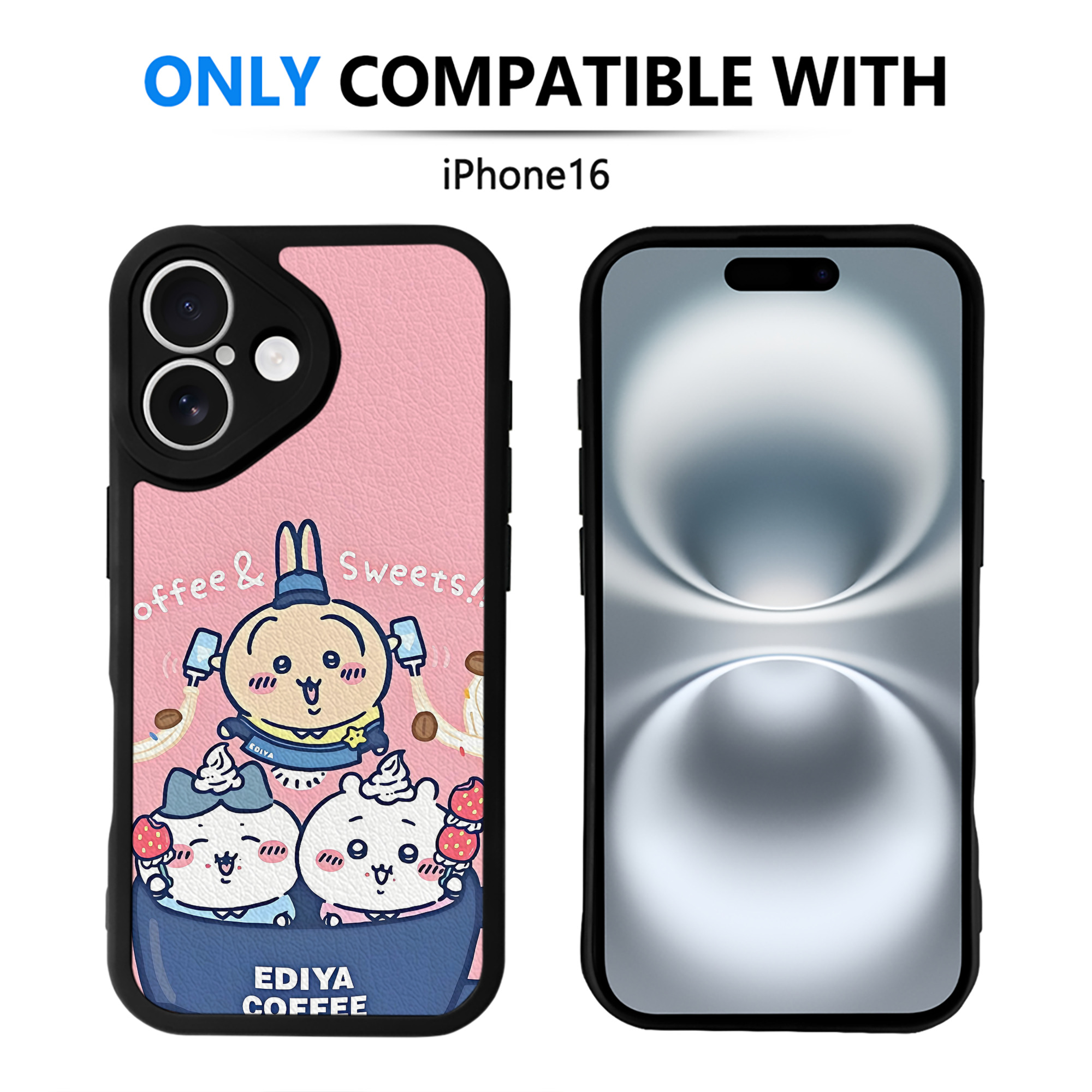 （画像用） ちいかわ Chii-kawa 【iPhone 16シリーズ対応】シリコンスマホケース（レザー調） 材質：シリコン